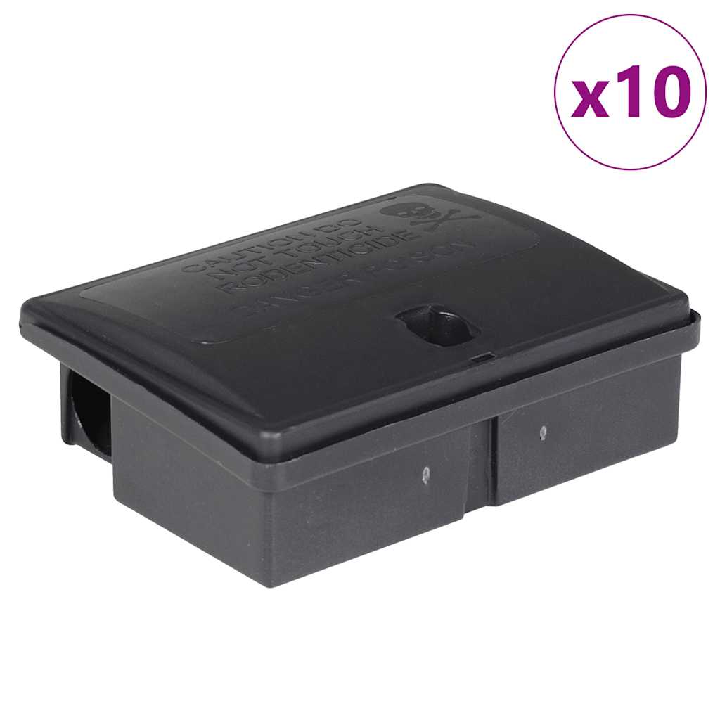 Muizenvallen 10 st 13x10x4 cm zwart