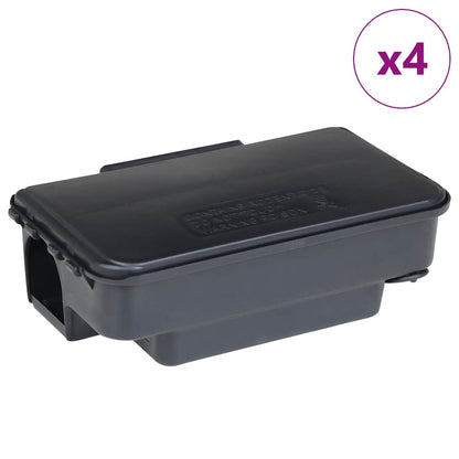 Muizenvallen 4 st 22x12,5x7,5 cm zwart