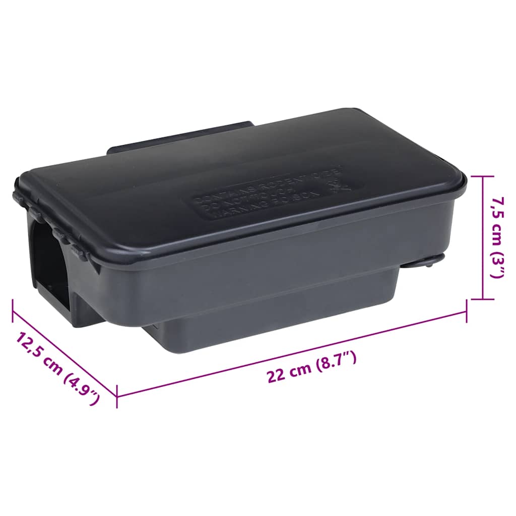 Muizenvallen 4 st 22x12,5x7,5 cm zwart