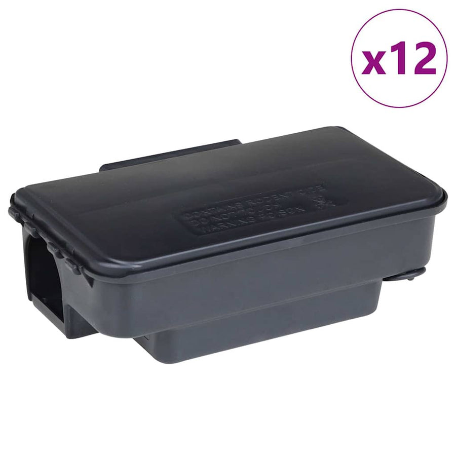 Muizenvallen 12 st 22x12,5x7,5 cm zwart