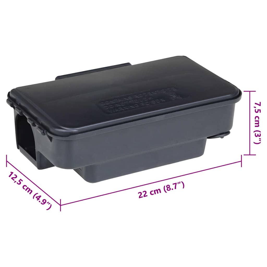 Muizenvallen 12 st 22x12,5x7,5 cm zwart