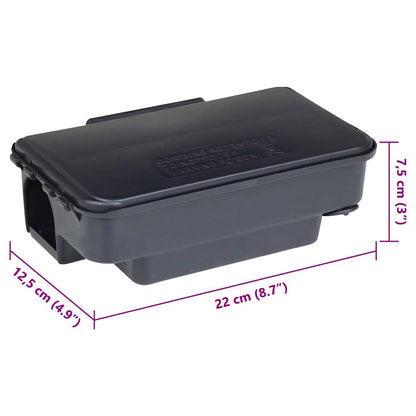 Muizenvallen 12 st 22x12,5x7,5 cm zwart
