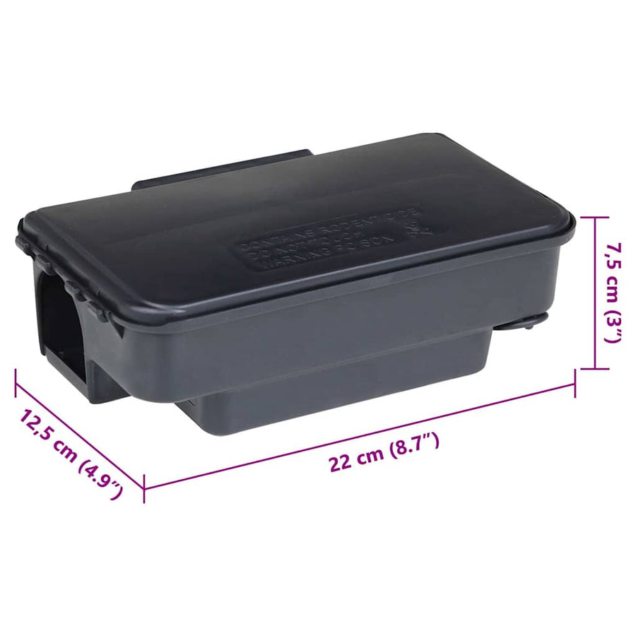 Muizenvallen 12 st 22x12,5x7,5 cm zwart