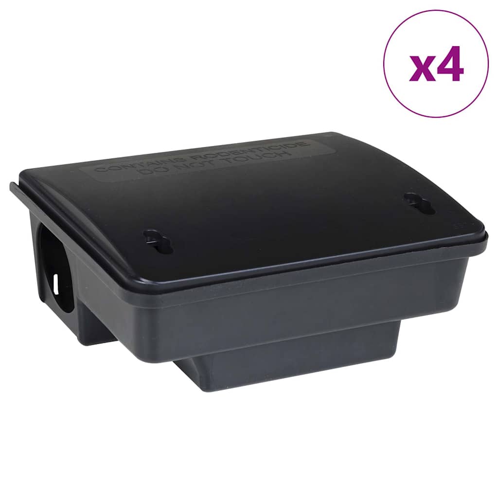 Muizenvallen 4 st 23x19x9,5 cm zwart