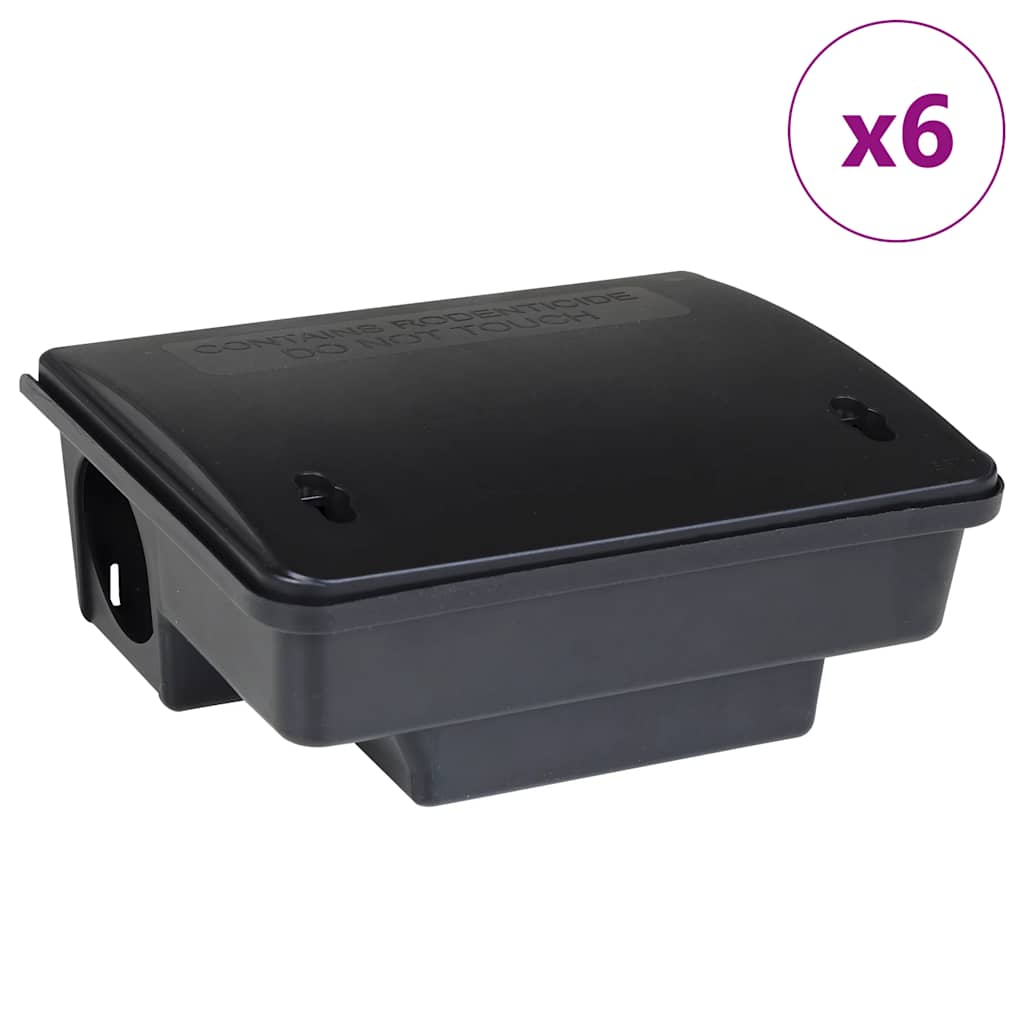 Muizenvallen 6 st 23x19x9,5 cm zwart