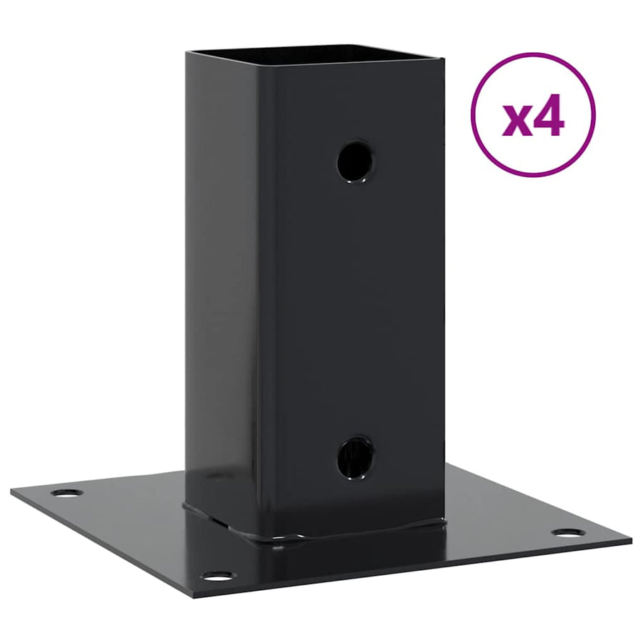 Spokkels vierkant 4 st 61x61 mm gepoedercoat staal antraciet