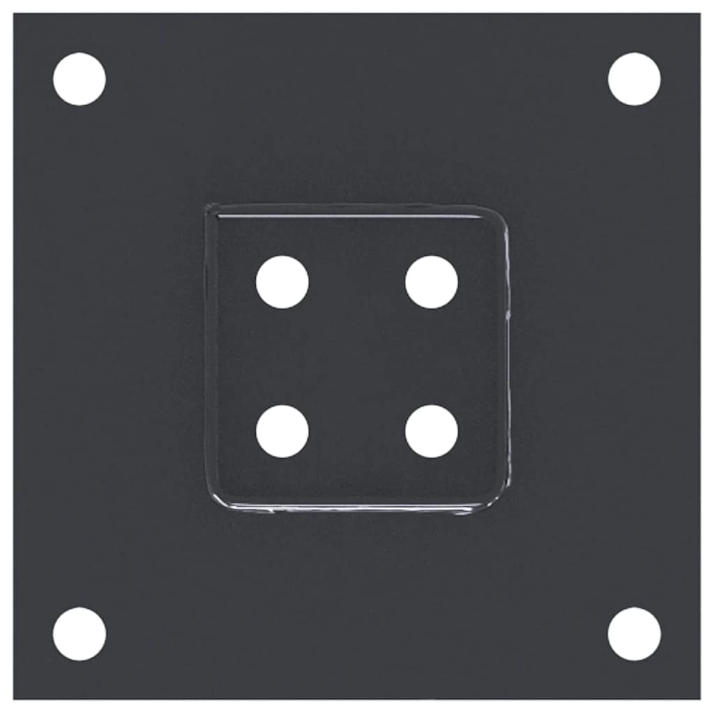 Spokkels vierkant 4 st 61x61 mm gepoedercoat staal antraciet