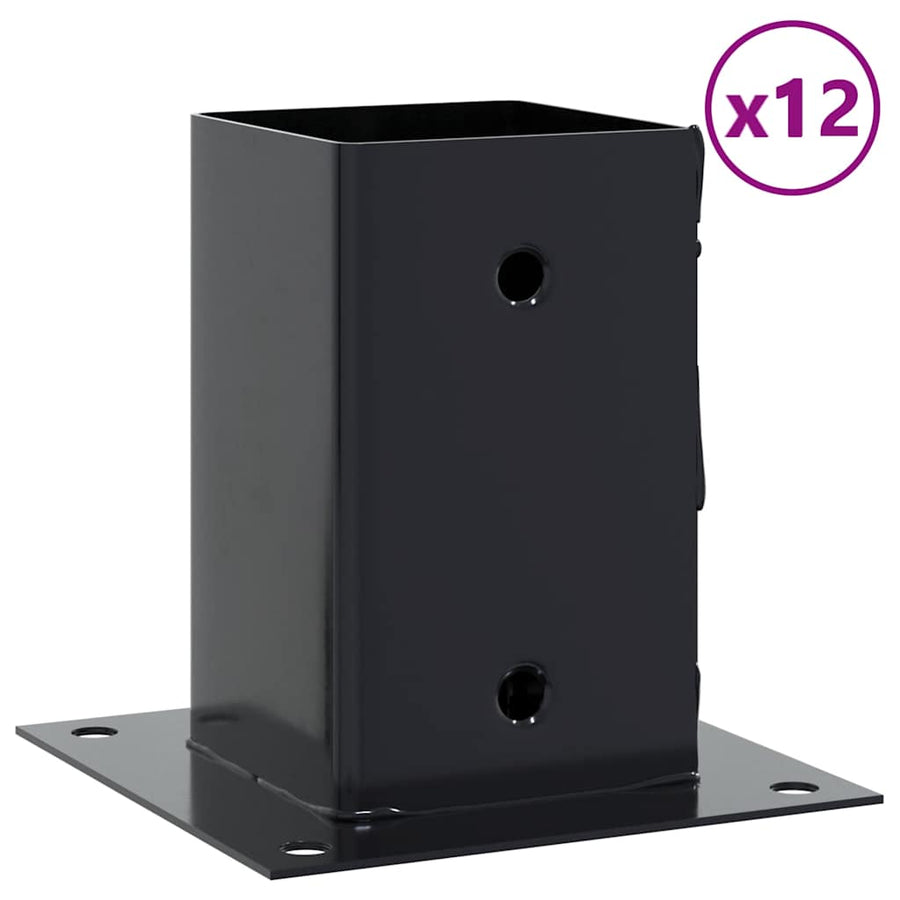 Paaldonderstellen Vierkant Gepoedercoat Staal 12 81 x 81 mm Antraciet