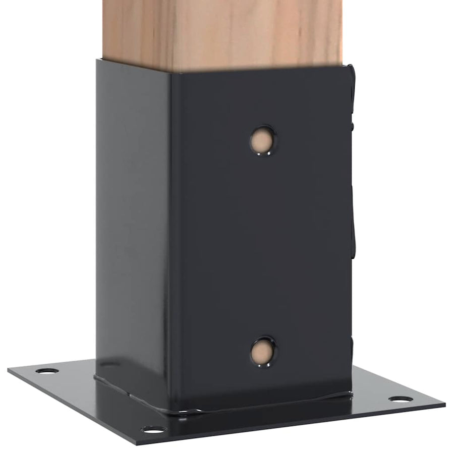 Paondervoeten Vierkant 4St 91X91Mm Gepoedercoat Staal 91 x 91 mm Antraciet