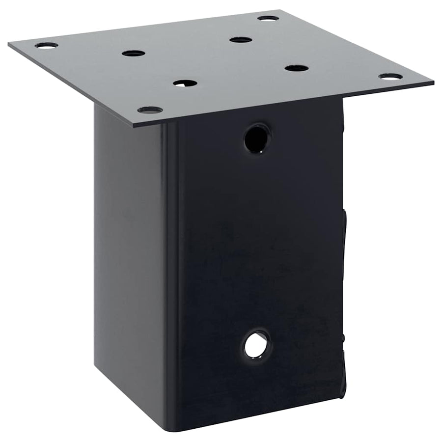 Paondervoeten Vierkant 4St 91X91Mm Gepoedercoat Staal 91 x 91 mm Antraciet