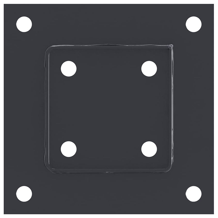 Paondervoeten Vierkant 4St 91X91Mm Gepoedercoat Staal 91 x 91 mm Antraciet