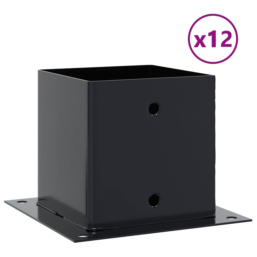 Paonderstellen Vierkant Gepoedercoat Staal 12 141 x 141 mm Antraciet