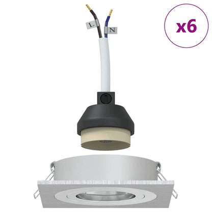 Spotje 6 pcs Zilver 9 x 9 x 2 cm Aluminium