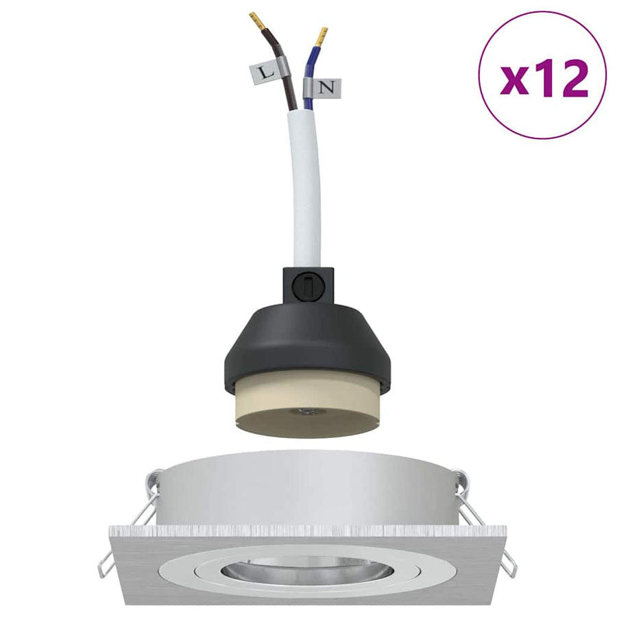 Spotje 12 pcs Zilver 9 x 9 x 2 cm Aluminium