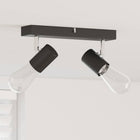 Plafondspot metaal zwart 26x6.5x11.5 cm