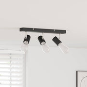 Plafondspot metaal zwart 38x6,5x11,5 cm