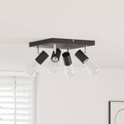 Ceiling spotlight with spotlights Black 26.5 x 26 x 11.5 cm Metal