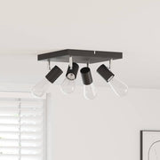 Plafondspot metaal zwart 26,5x26x11,5 cm