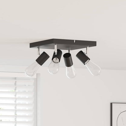 Plafondspot met schijnwerpers Zwart 26,5 x 26 x 11,5 cm Metaal