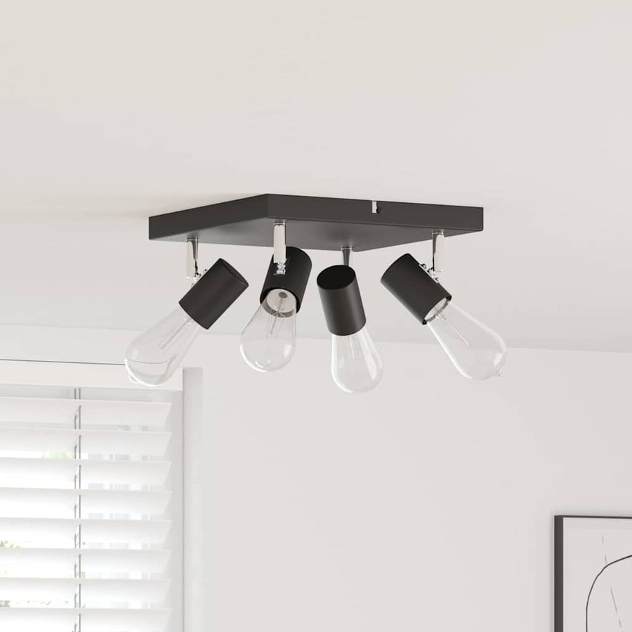 Plafondspot met schijnwerpers Zwart 26,5 x 26 x 11,5 cm Metaal