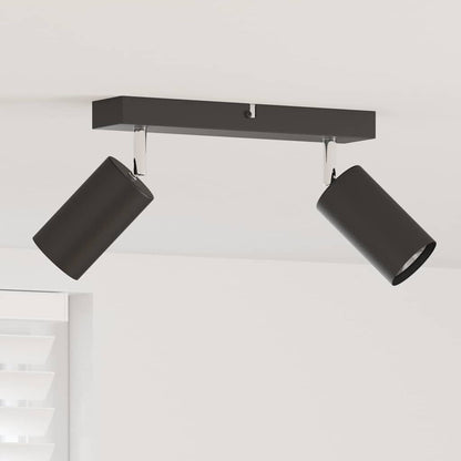 Plafondspot met schijnwerpers Zwart 26 x 6 x 16 cm Metaal