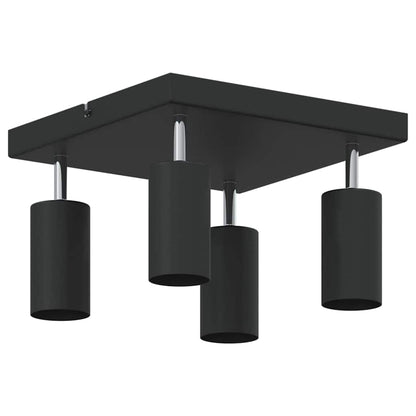 Plafondspot met schijnwerpers Zwart 26 x 26 x 16 cm Metaal
