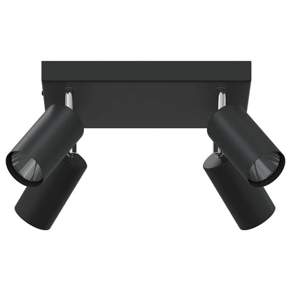 Plafondspot met schijnwerpers Zwart 26 x 26 x 16 cm Metaal