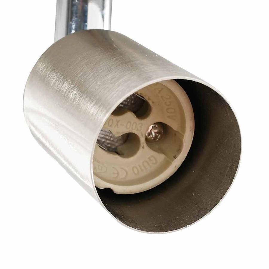 Plafondspot met schijnwerpers Nikkel 12 x 8 cm Staal