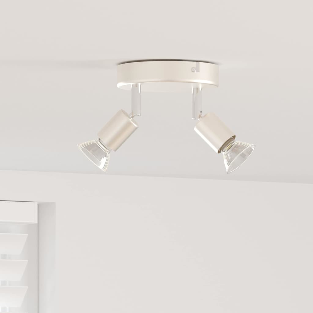 Plafondspot met schijnwerpers Nikkel 12 x 8 cm Staal