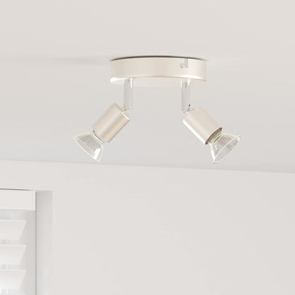Plafondspot met schijnwerpers Nikkel 12 x 8 cm Staal