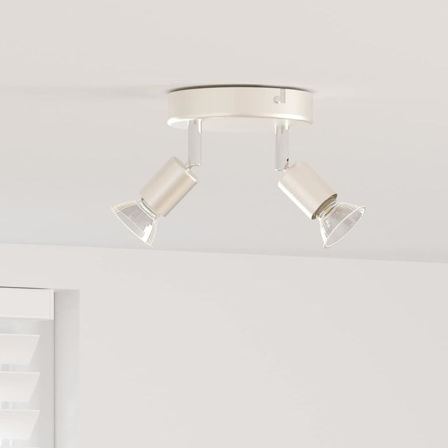 Plafondspot met schijnwerpers Nikkel 12 x 8 cm Staal
