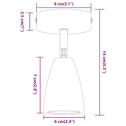 Plafondspot met schijnwerpers Wit 25.5 x 8 x 16 cm Metaal