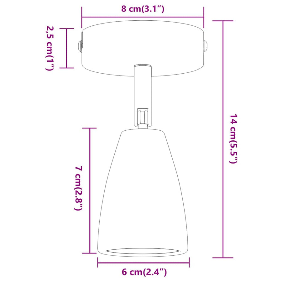 Plafondspot met schijnwerpers Wit 25.5 x 8 x 16 cm Metaal