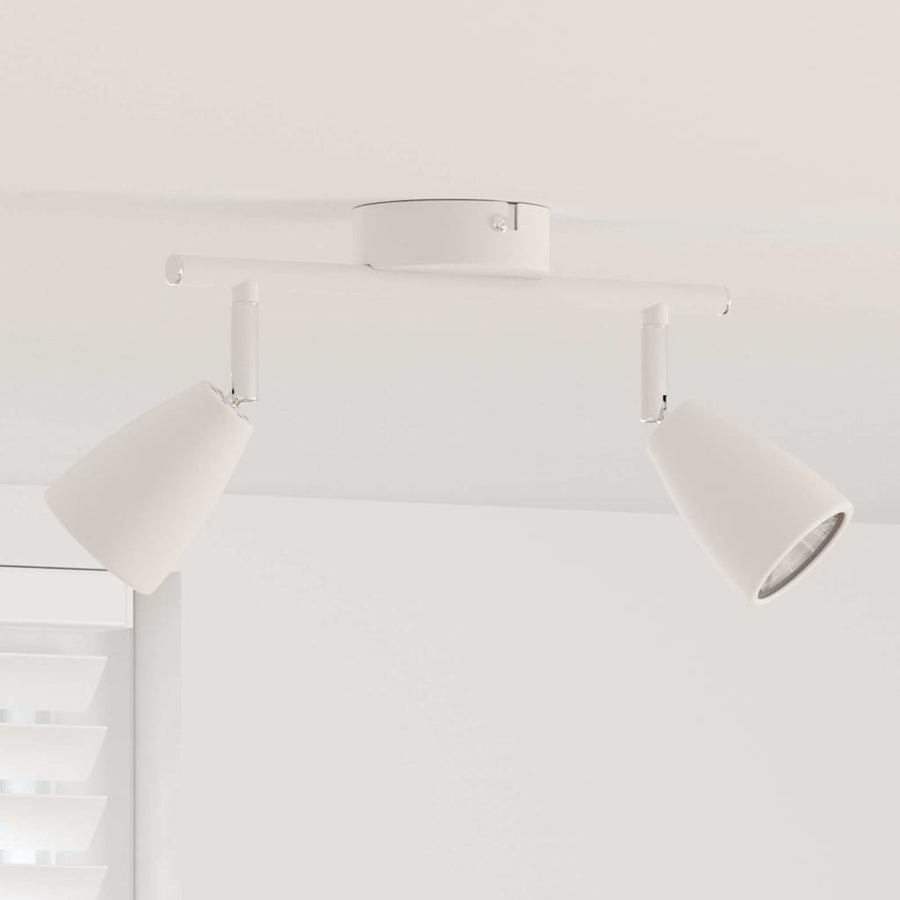 Plafondspot met schijnwerpers Wit 25.5 x 8 x 16 cm Metaal