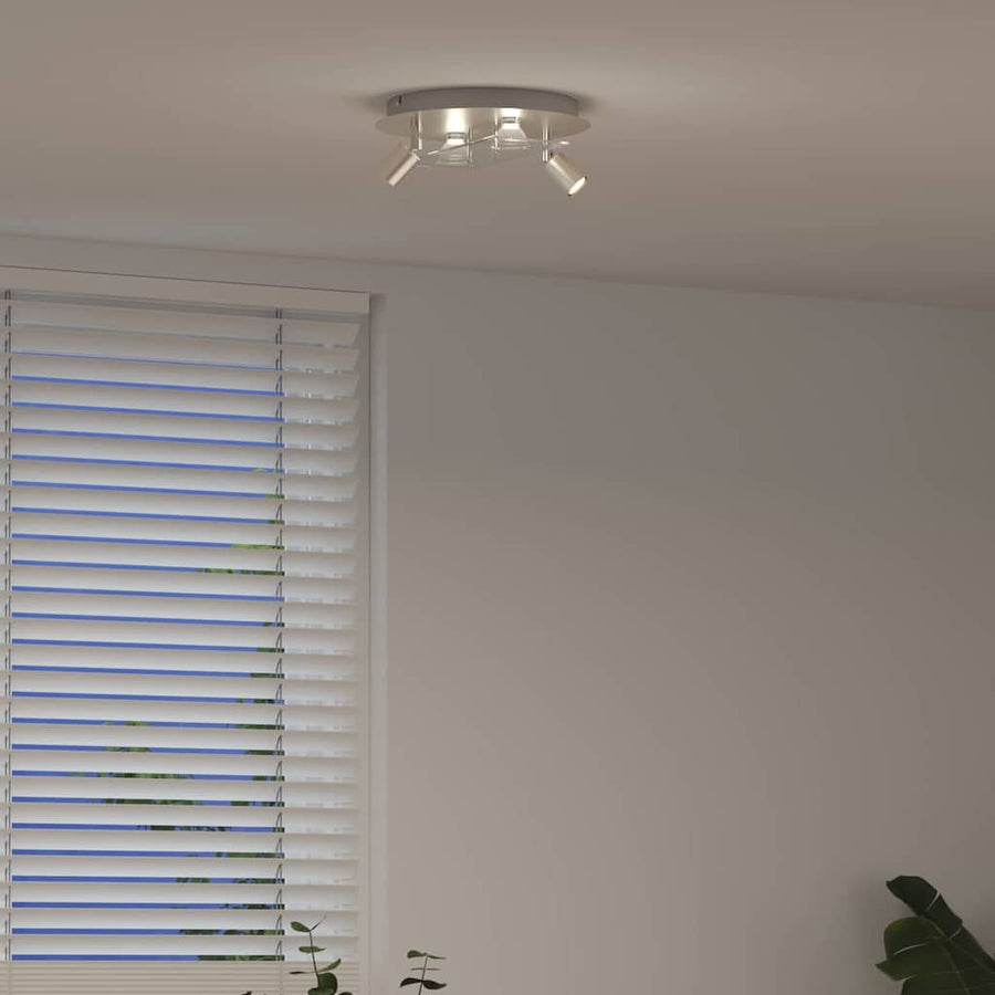 Plafondspot Nikkel 29 x 29 x 11 cm Staal en Glas