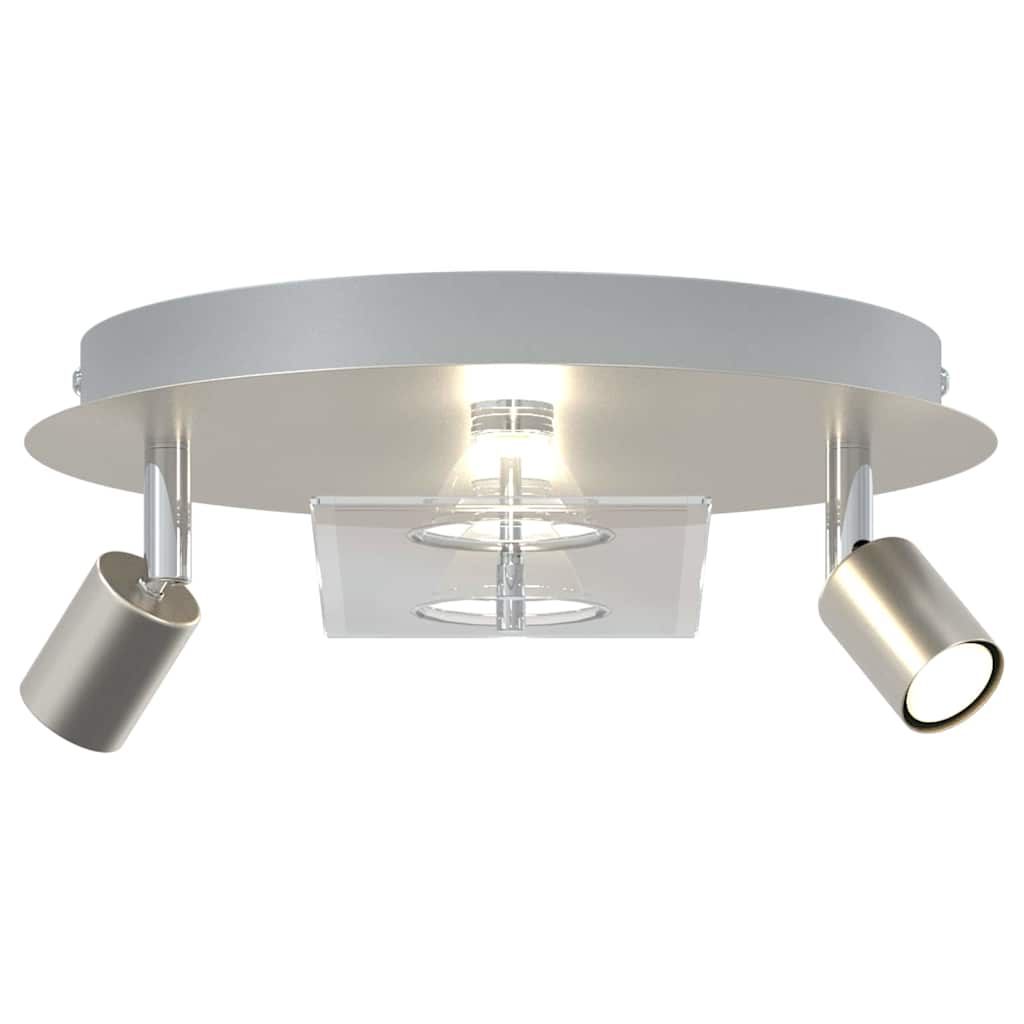 Plafondspot Nikkel 29 x 29 x 11 cm Staal en Glas