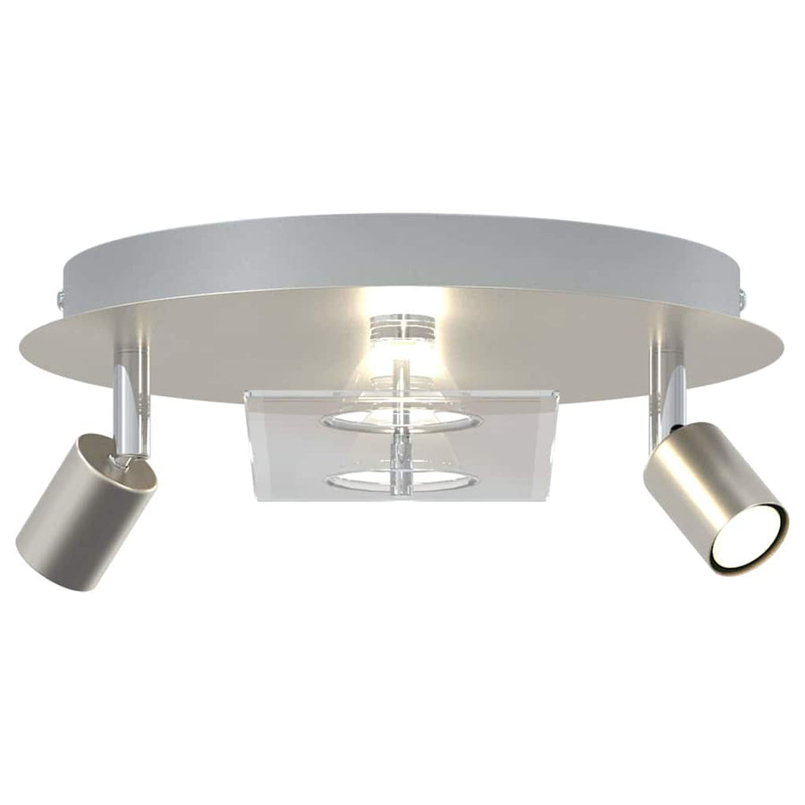 Plafondspot Nikkel 29 x 29 x 11 cm Staal en Glas