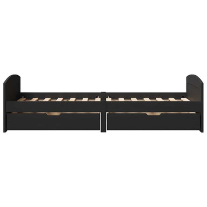 Slaapbank met 2 lades zonder matras IRUN 90x200 cm zwart