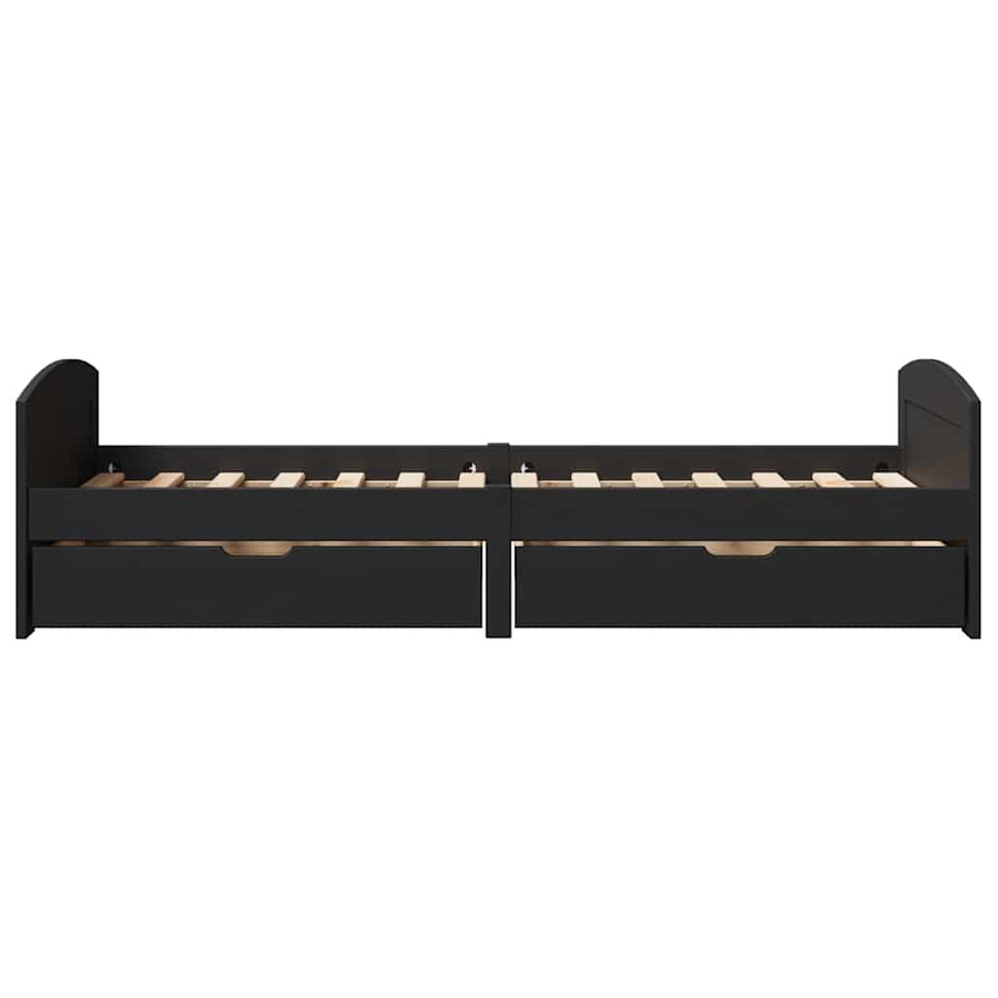 Slaapbank met 2 lades zonder matras IRUN 90x200 cm zwart