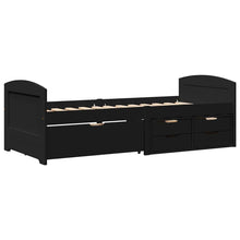 Slaapbank met 5 lades zonder matras IRUN 90x200 cm zwart