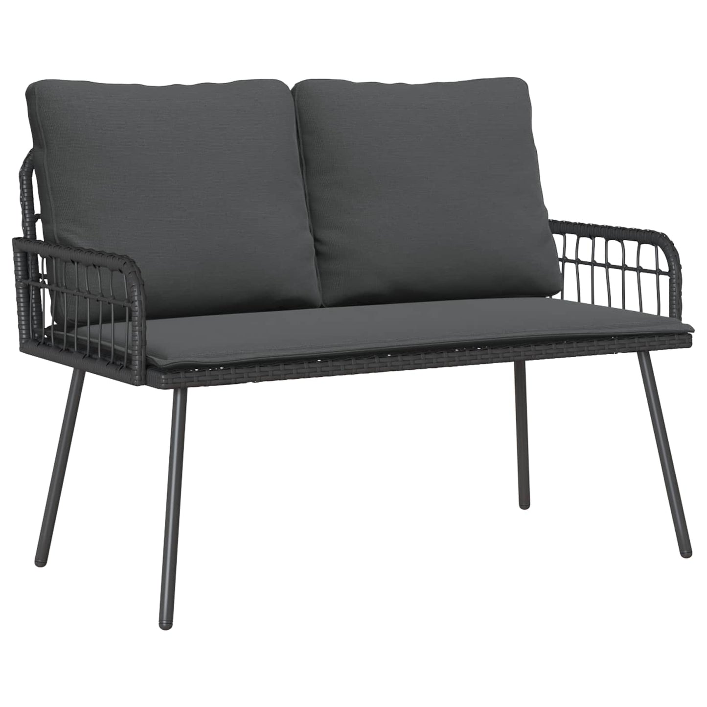 Tuinbank met kussen Antraciet 114 x 64 x 90cm Staal