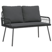 Tuinbank 114x64x90 cm antraciet staal met kussen