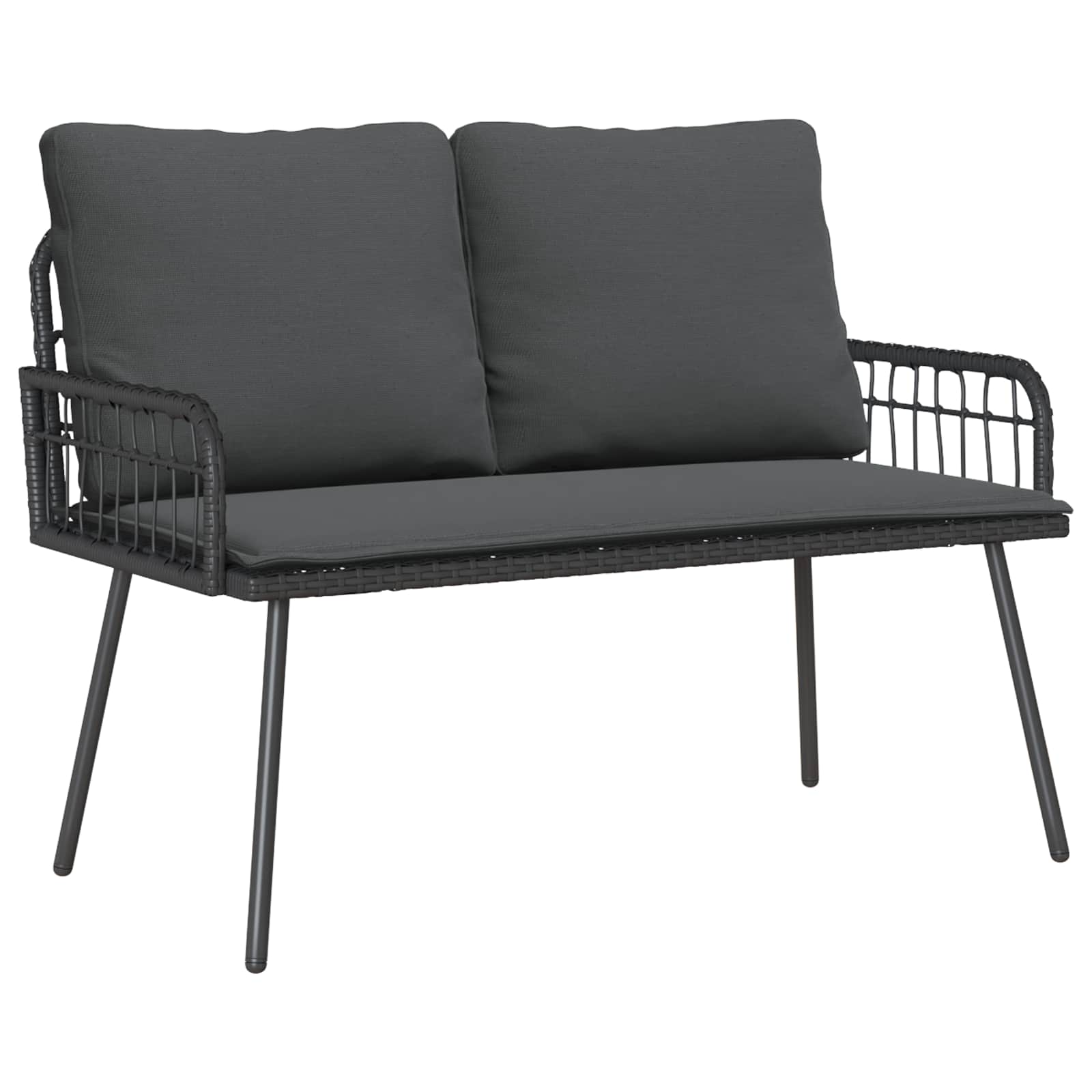 Tuinbank met kussen Antraciet 114 x 64 x 90cm Staal