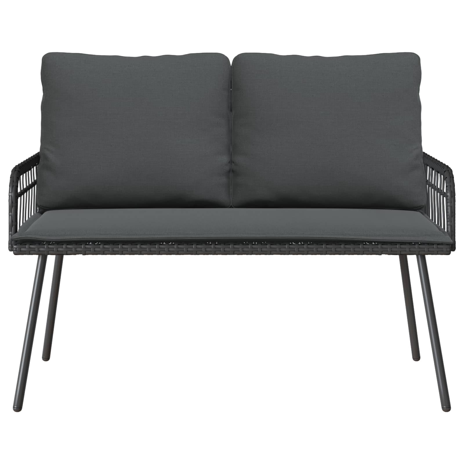 Tuinbank met kussen Antraciet 114 x 64 x 90cm Staal