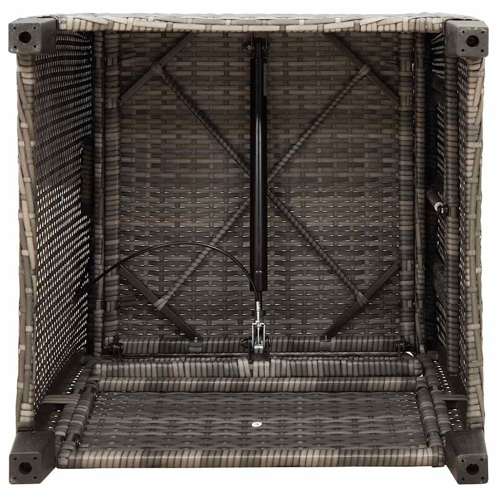 Verstelbare Tuinstoel Met Bijzettafel Poly Rattan 1 Grijs