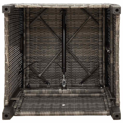 Verstelbare Tuinstoel Met Bijzettafel Poly Rattan 1 Grijs