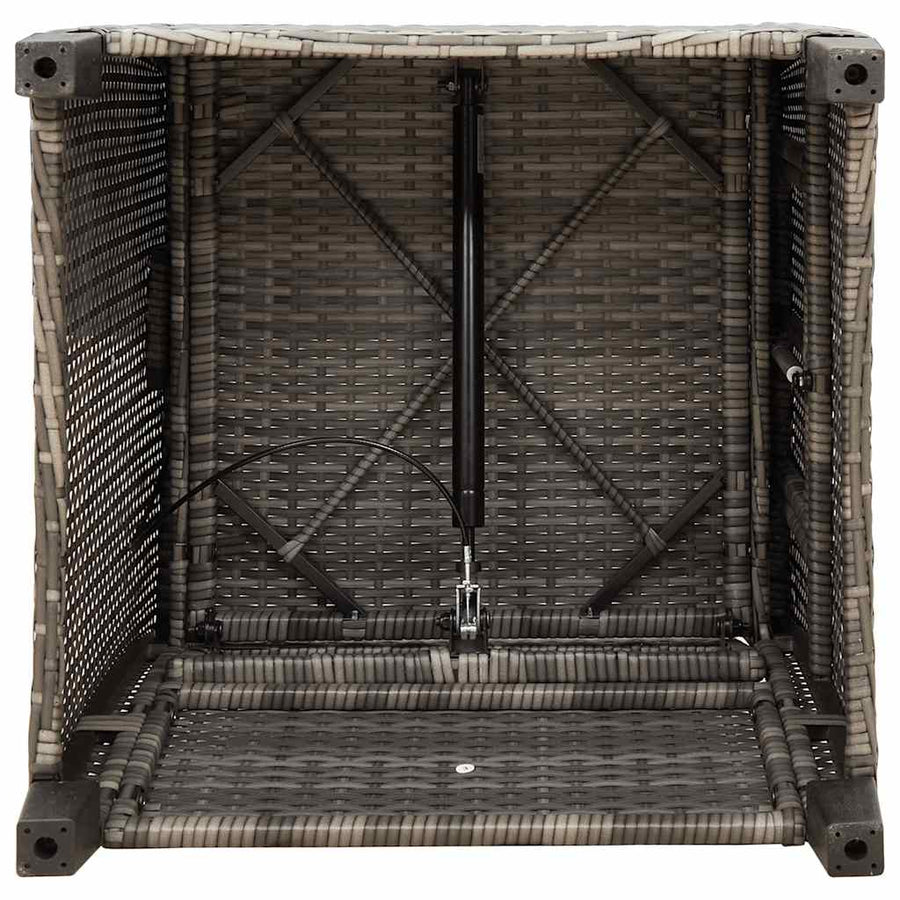 Verstelbare Tuinstoel Met Bijzettafel Poly Rattan 1 Grijs