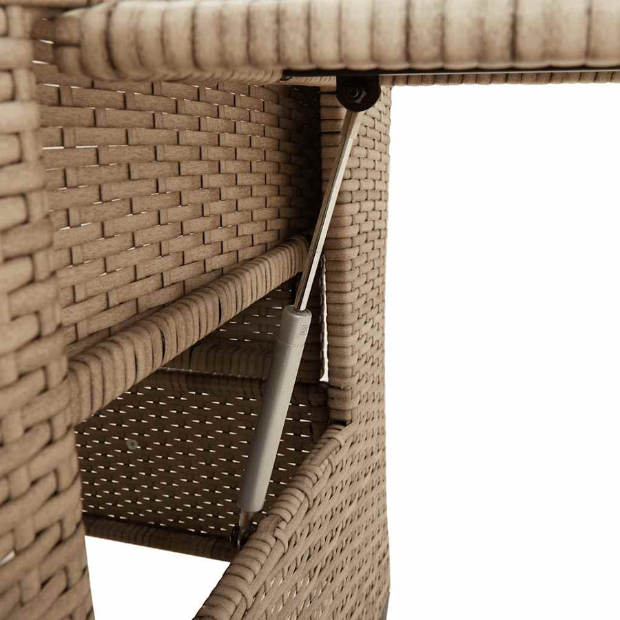 Verstelbare Tuinstoel Met Bijzettafel Poly Rattan 1 beige en crèmekleurig