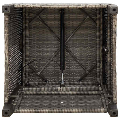 Verstelbare Tuinstoel Met Bijzettafel Poly Rattan 1 Grijs en blauw