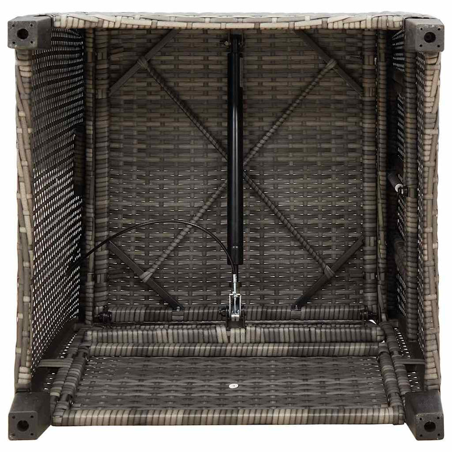Verstelbare Tuinstoel Met Bijzettafel Poly Rattan 1 Grijs en blauw
